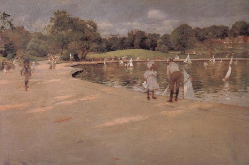 William Merritt Chase The boat in the park